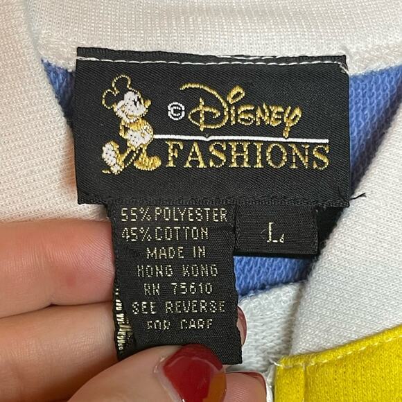 Disney Fashions Goofy Sports Color Block Yellow Blue Zip Up Jacket Size Large - Picture 7 of 7